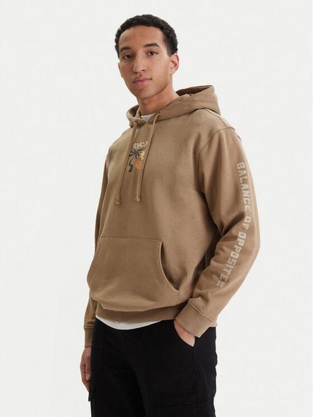 RVCA Bluza Deep Think EVYSF00138 Beżowy Boxy Fit. Brązowe bluzy męskie RVCA, m, bez wzorów, z bawełny, bez kaptura. Za 176.99 zł.