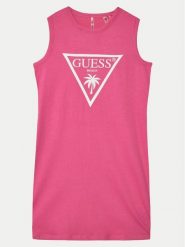 Guess Sukienka codzienna J4GK35JA914 Różowy Regular Fit. Czerwone sukienki dla dziewczynek Guess, z aplikacjami, z bawełny, bez ramiączek. Za 79.99 zł.