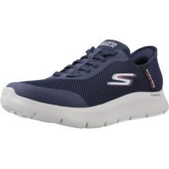 Buty SKECHERS SLIP INS: GO WALK Niebieski. Niebieskie buty sportowe męskie Skechers, bez zapięcia, do biegania. Za 299.99 zł.