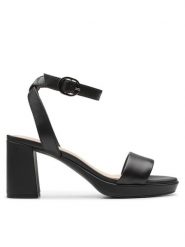 Clarks Sandały AmbyrLyn Bay 26177005 Czarny. Czarne sandały damskie Clarks, bez wzorów, ze skóry, bez obcasa, na słupku, bez zapięcia. Za 279.99 zł.