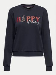 ONLY Bluza Nora 15331079 Granatowy Regular Fit. Niebieskie bluzy damskie Only, l, bez wzorów, z bawełny, bez kaptura. Za 69.99 zł.