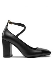 Stuart Weitzman Czółenka Eden Strap 85 SK085 Czarny. Czarne czółenka damskie Stuart Weitzman, bez wzorów, ze skóry, bez obcasa, bez zapięcia. Za 1,069.00 zł.
