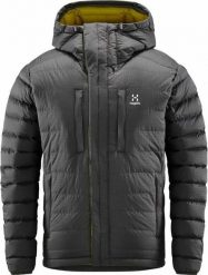 HAGLOFS Kurtka puchowa męska Reliable Down Hood Men magnetite-M. Czerwone kurtki męskie Haglöfs, l, bez wzorów, z materiału, sportowe, z kapturem. Za 1,271.45 zł.