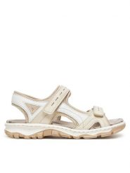 Rieker Sandały CEO-68866-62 Beżowy. Brązowe sandały damskie Rieker, bez wzorów, z materiału, bez obcasa, na płaskiej podeszwie, bez zapięcia. Za 339.99 zł.