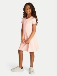 Tommy Hilfiger Sukienka codzienna Essential KG0KG08487 D Różowy Regular Fit. Czerwone sukienki dla dziewczynek Tommy Hilfiger, bez wzorów, z bawełny, bez ramiączek. Za 199.99 zł.