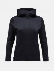 Bluza polarowa damska Peak Performance Rider Tech Zip Hood - black. Czarne bluzy damskie PEAK, bez wzorów, z polaru, bez kaptura. Za 654.26 zł.