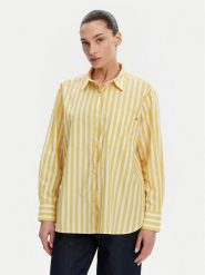 Tommy Hilfiger Koszula WW0WW45612 Żółty Relaxed Fit. Żółte bluzki damskie Tommy Hilfiger, bez wzorów, z bawełny, bez kołnierzyka, bez ramiączek. Za 299.99 zł.
