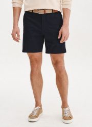 PAKO LORENTE - Granatowe szorty męskie z bawełną. Spodnie materiałowe męskie Pako Lorente, na lato, m, bez wzorów, z bawełny. Za 139.99 zł.