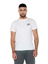 Koszulka bawełniana z krótkim rękawem i naszywką „Selective”. Białe koszulki sportowe męskie LEONE 1947 APPAREL, xl, z aplikacjami, z bawełny, bez kołnierzyka, bez ramiączek, na fitness i siłownię. Za 164.19 zł.