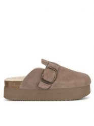 Badura Klapki TS6207-02 Szary. Szare klapki damskie Badura, bez wzorów, ze skóry, bez obcasa. Za 139.99 zł.