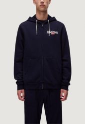 Bluza Mężczyzna NAPAPIJRI B-AYLMER FZH WINT. Niebieskie bluzy sportowe męskie Napapijri, m, bez wzorów, z bawełny, z kapturem. Za 609.00 zł.