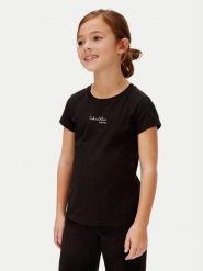 Calvin Klein Jeans T-Shirt Signature IG0IG03061 Czarny Regular Fit. Czarne t-shirty i topy dla dziewczynek Calvin Klein Jeans, bez wzorów, z bawełny, bez ramiączek. Za 99.99 zł.
