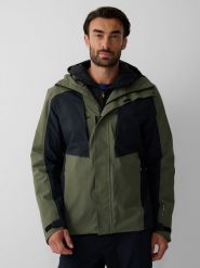 4F Kurtka trekkingowa membrana 10000 męska - khaki XL. Brązowe kurtki męskie 4f, m, bez wzorów, z materiału, klasyczne, bez kaptura. Za 399.99 zł.