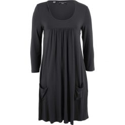 Sukienka shirtowa z rękawami 3/4 bonprix czarny. Sukienki damskie marki MAKE ME BIO. Za 69.99 zł.