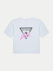 Guess T-Shirt J5GI10 K6YW4 Niebieski Regular Fit. Niebieskie t-shirty i topy dla dziewczynek Guess, z aplikacjami, z bawełny, bez ramiączek. Za 79.99 zł.