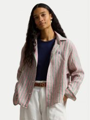 Polo Ralph Lauren Koszula 211935130501 Bordowy Relaxed Fit. Czerwone bluzki damskie Polo Ralph Lauren, l, bez wzorów, ze lnu, bez kołnierzyka, bez ramiączek. Za 819.99 zł.