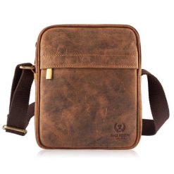 Listonoszka skórzana vintage PAOLO PERUZZI T-75-HBR brązowa. Brązowe torby na ramię męskie Paolo Peruzzi, bez wzorów, z bawełny, vintage, na ramię. Za 139.99 zł.