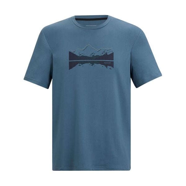 T-shirt Męski Fingal. Niebieskie t-shirty męskie Regatta, l, bez wzorów, z elastanu, bez kołnierzyka. Za 79.99 zł.