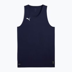 Koszulka piłkarska męska PUMA teamJAWS Starter Jersey. Niebieskie koszulki sportowe męskie Puma, m, bez wzorów, z jersey, bez kołnierzyka, bez ramiączek, do piłki nożnej. Za 109.99 zł.