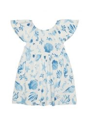 United Colors Of Benetton Sukienka letnia 34VAGV010 Niebieski Relaxed Fit. Niebieskie sukienki dla dziewczynek United Colors Of Benetton, na lato, bez wzorów, z bawełny, bez ramiączek. Za 49.99 zł.