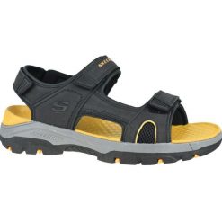 Sandały SKECHERS TRESMEN - HIRANO Czarny. Czarne sandały męskie Skechers, ze skóry, bez zapięcia. Za 245.99 zł.