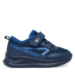 Sneakersy Tommy Hilfiger. Niebieskie trampki i tenisówki chłopięce Tommy Hilfiger, bez wzorów, bez zapięcia. Za 229.99 zł.