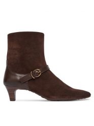 Hispanitas Botki HI265081 Brązowy ciemny. Brązowe botki damskie Hispanitas, ze skóry, bez obcasa, na słupku, bez zapięcia. Za 739.99 zł.