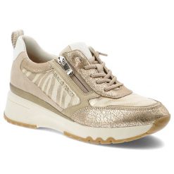 Złote Sneakersy Marco Tozzi Modne Obuwie Damskie. Żółte obuwie sportowe damskie Marco Tozzi, bez wzorów, eleganckie, bez obcasa, na koturnie, bez zapięcia. Za 299.00 zł.