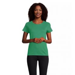 Dopasowana koszulka T-shirt z jerseyu dla kobiet Sol's Pioneer. Zielone t-shirty damskie SOL'S, s, bez wzorów, z jersey, bez kołnierzyka. Za 30.50 zł.