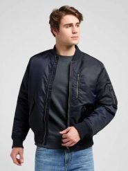 MESKA KURTKA LEE BOMBER JACKET BLACK 112371314. Czarne płaszcze męskie Lee, xl, bez wzorów, bez kaptura. Za 229.99 zł.