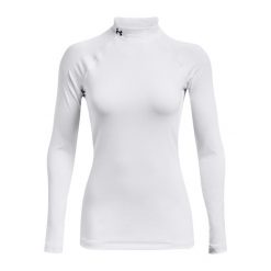 Damska koszulka ze stójką Under Armour Authentics. Białe koszulki sportowe damskie Under Armour, xs, bez wzorów, z materiału, bez kołnierzyka, bez ramiączek, na fitness i siłownię. Za 223.40 zł.