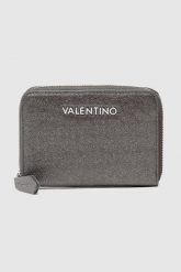 VALENTINO Zestaw ciemnosrebrny portfel damski z lusterkiem. Szare portfele damskie Valentino by Mario Valentino, bez wzorów, ze skóry. W wyprzedaży za 299.99 zł.