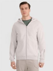 4F Bluza dresowa rozpinana z kapturem męska - szara S. Szare bluzy męskie 4f, m, bez wzorów, z bawełny, z kapturem. Za 179.99 zł.