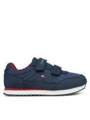 Tommy Hilfiger Sneakersy Low Cut Velcro Sneaker T1X9-35253-1960 S Granatowy. Niebieskie buty sportowe chłopięce Tommy Hilfiger, bez wzorów, ze skóry, bez zapięcia. Za 359.99 zł.