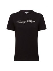 Tommy Hilfiger Koszulka Kobiety Bawełna czarny, L. Czarne t-shirty damskie Tommy Hilfiger, l, bez wzorów, z bawełny, bez kołnierzyka. Za 189.95 zł.