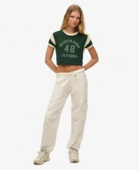 Superdry Lekka Spodnie Cargo Beach Damskie - Off White. Białe spodnie materiałowe damskie Superdry., bez wzorów, z bawełny. Za 387.20 zł.