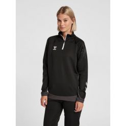 Top treningowy dla kobiet Hummel hmlLEAD. Czarne bluzy sportowe damskie Hummel, xs, bez wzorów, bez kaptura, do piłki nożnej. W wyprzedaży za 159.00 zł.