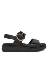 Remonte Sandały CEO-D2K50-00 Czarny. Czarne sandały damskie Remonte, bez wzorów, z materiału, bez obcasa, na płaskiej podeszwie, bez zapięcia. Za 369.99 zł.