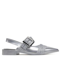 Sandały Melissa. Szare sandały damskie Melissa, bez wzorów, bez obcasa, na płaskiej podeszwie, bez zapięcia. Za 189.99 zł.