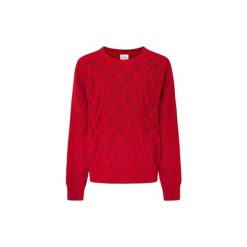 Sweter damski Pepe Jeans Hedra. Czerwone swetry damskie Pepe Jeans, na zimę, bez wzorów, z jeansu, eleganckie, bez kołnierzyka, bez ramiączek, bez kaptura. Za 311.45 zł.