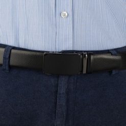 Pasek męski skórzany 3,5 cm klamra automatyczna Beltimore czarny 56-548 : Kolory - czarny, Rozmiar pasków - r.120-135 cm. Czarne paski damskie bez wzorów, ze skóry, wizytowe. Za 64.99 zł.