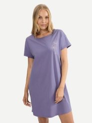 Triumph Koszula nocna 10221117 Fioletowy Relaxed Fit. Fioletowe koszule nocne damskie Triumph, bez wzorów, z bawełny. Za 89.99 zł.