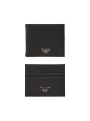 Emporio Armani Zestaw portfel i etui na karty Y4R237 Y138E Czarny. Czarne portfele męskie Emporio Armani, bez wzorów, ze skóry. Za 649.99 zł.