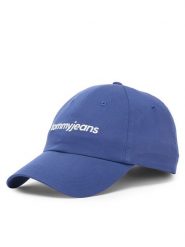 Tommy Jeans Czapka z daszkiem Script Logo AM0AM14455 Niebieski. Niebieskie rękawiczki męskie Tommy Jeans, bez wzorów, z bawełny. Za 129.99 zł.