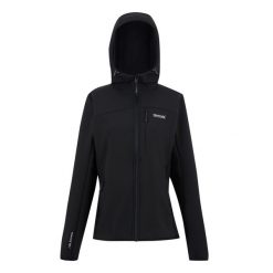Kurtka Damska Ossek Soft Shell. Czarne kurtki damskie Regatta, bez wzorów, bez kaptura. Za 203.99 zł.