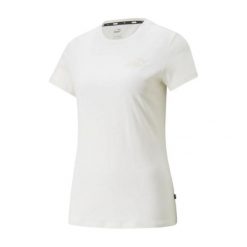 Damska Koszulka Z Haftem Essential. Brązowe koszulki sportowe damskie Puma, bez wzorów, bez kołnierzyka, bez ramiączek, trekkingowe. Za 120.99 zł.