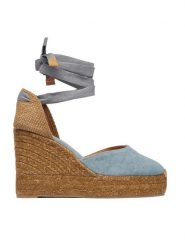 Castañer Espadryle Carina 25341 Niebieski. Niebieskie sandały damskie Castañer, bez wzorów, z materiału, bez obcasa, bez zapięcia. Za 719.99 zł.