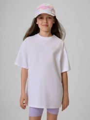 4F T-shirt loose gładki dziewczęcy - biały 146/152 (10-12 lat). Białe t-shirty i topy dla dziewczynek 4f, bez wzorów, z dzianiny, bez ramiączek. Za 49.99 zł.