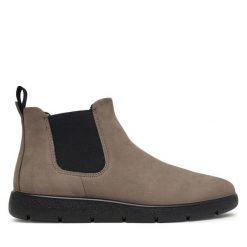 Sztyblety ECCO. Szare botki damskie ecco, bez obcasa, na płaskiej podeszwie, bez zapięcia. Za 579.99 zł.