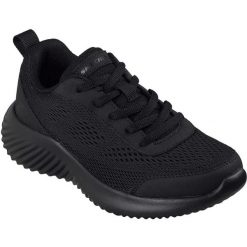 Buty sportowe damskie Skechers Bounder-quanta-pacer. Czarne obuwie sportowe damskie Skechers, bez wzorów, z materiału, na fitness i siłownię. Za 290.00 zł.